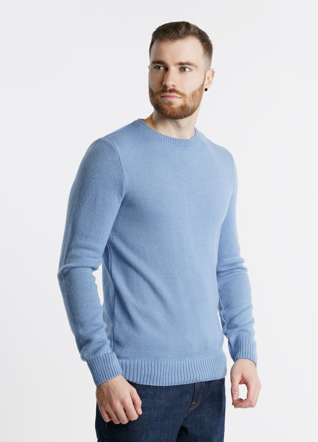 Голубой зимний свитер мужской Arber Crew-neck7 N-AVT-94