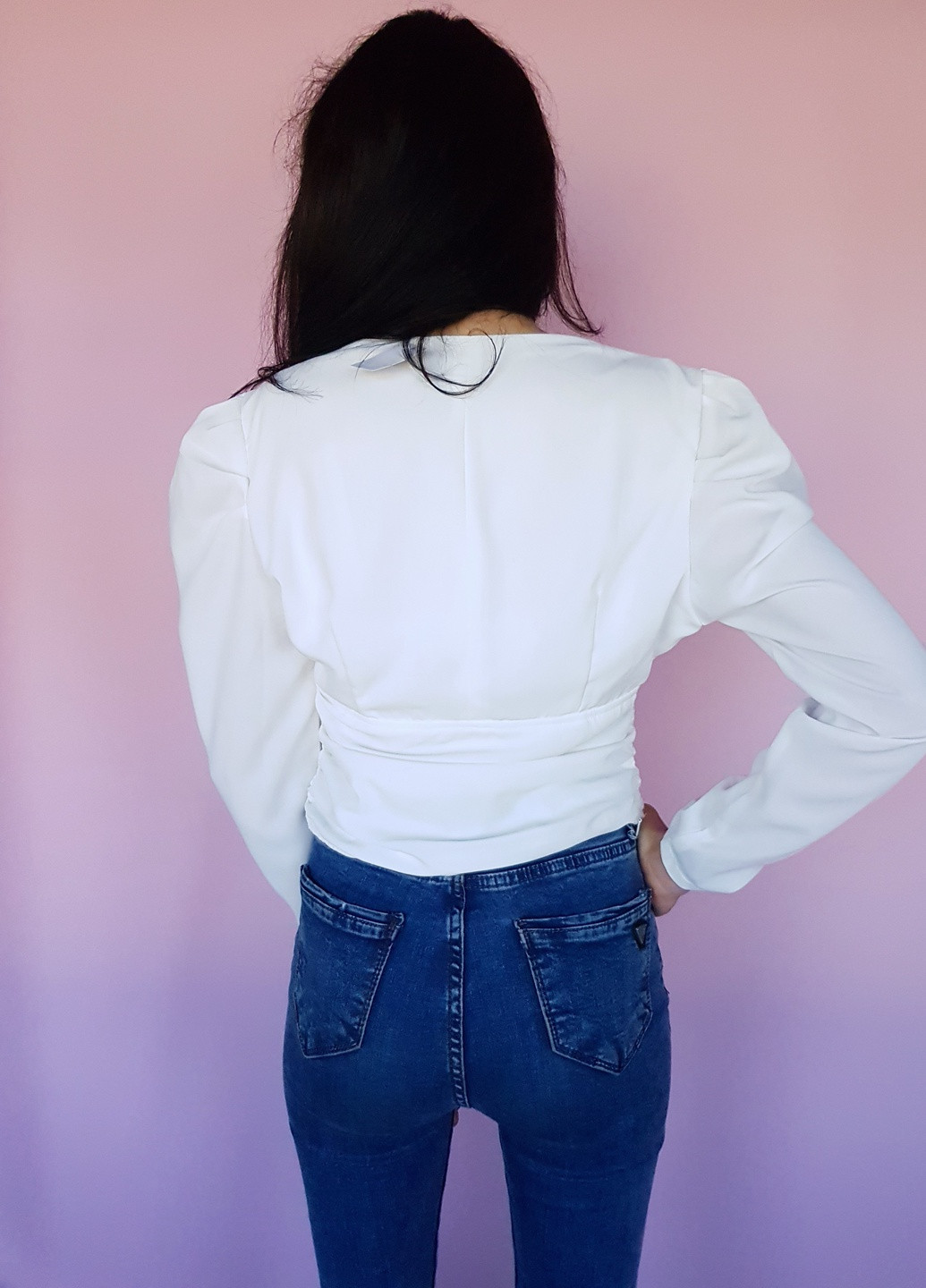 Айвір блуза укорочена з гудзиками айворі Boohoo