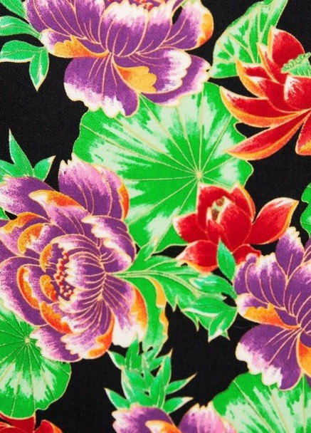 Чёрная блуза черная в цветы оверсайз Zara