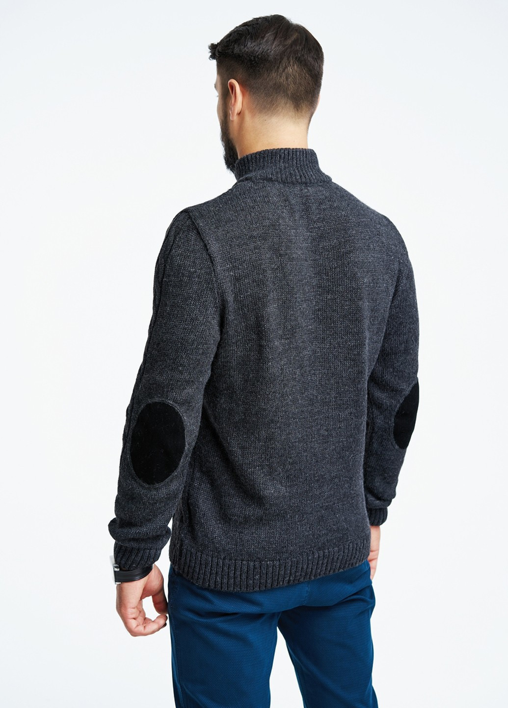 Темно-серый теплый свитер с молнией SVTR