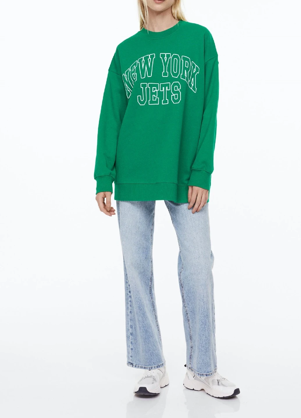 Зеленый свитшот H&M рисунок (257390519)