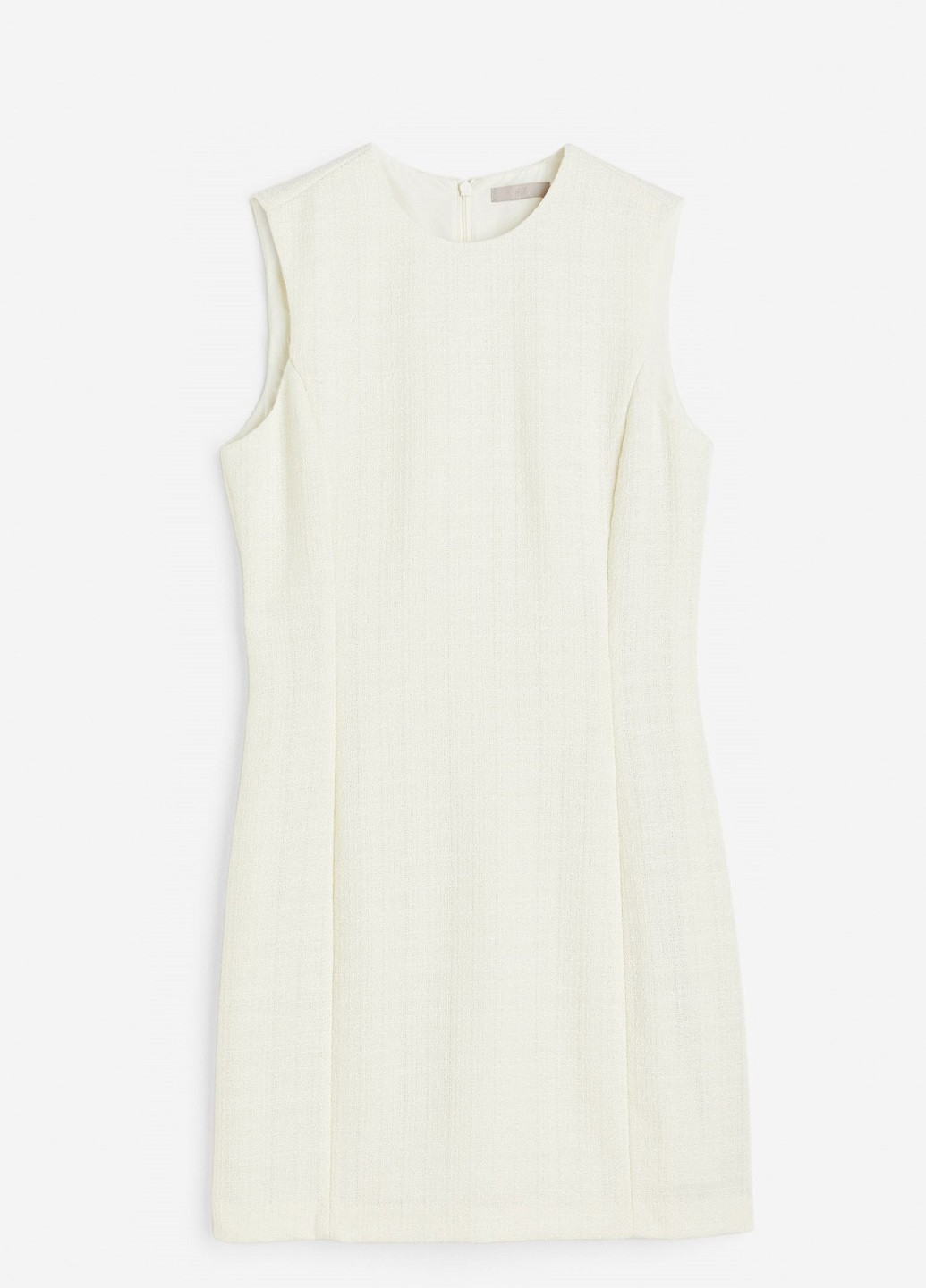 Молочное деловое платье H&M однотонное