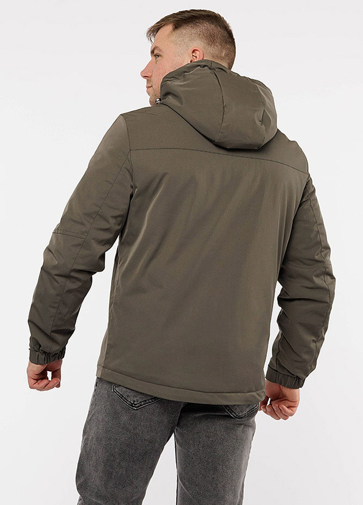 Оливковая (хаки) демисезонная мужская куртка короткая No Brand