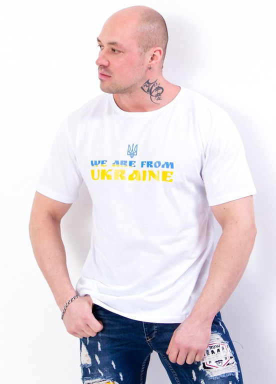 Белая футболка чоловіча "україна" р. 46 ukraine (чорний) носи своє (8012-у-v7) Носи своє