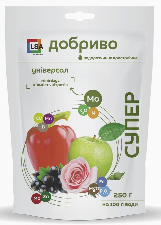Минеральное удобрение Универсальное Супер водорастворимое 250 г Сімейний Сад (257411112)