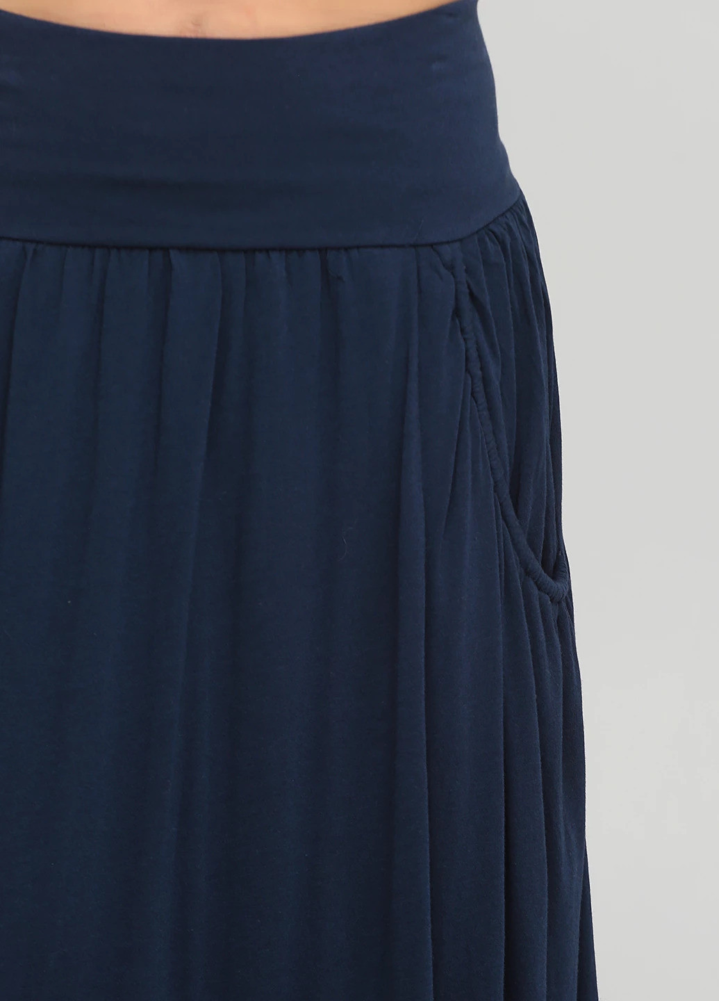 Темно-синяя кэжуал однотонная юбка Garnet Hill