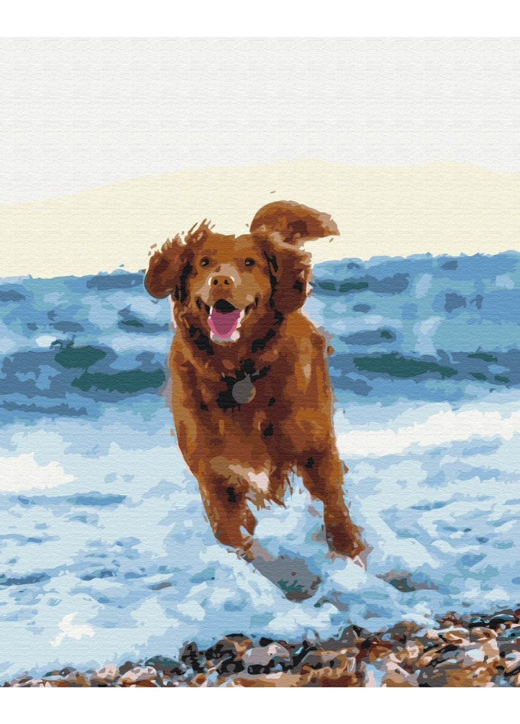 Картина за номерами "Собачка в морі" 40х50 см Brushme (257420869)