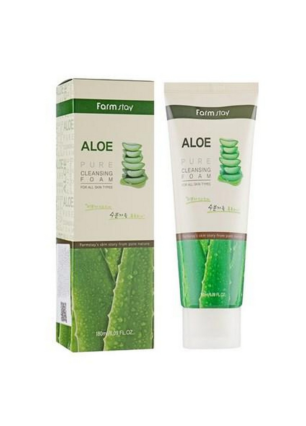 Пена для умывания Aloe Pure Cleansing Foam успокаивающая 180 мл FarmStay (257420864)