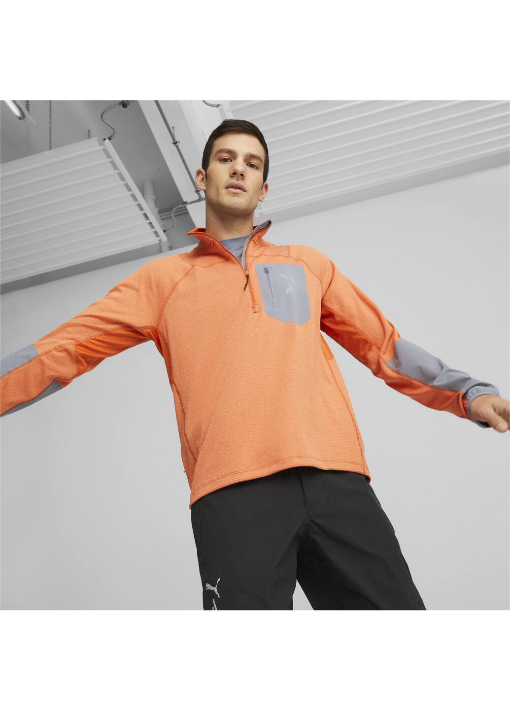 seasons raincell trail running half zip pullover men Puma 257421027
