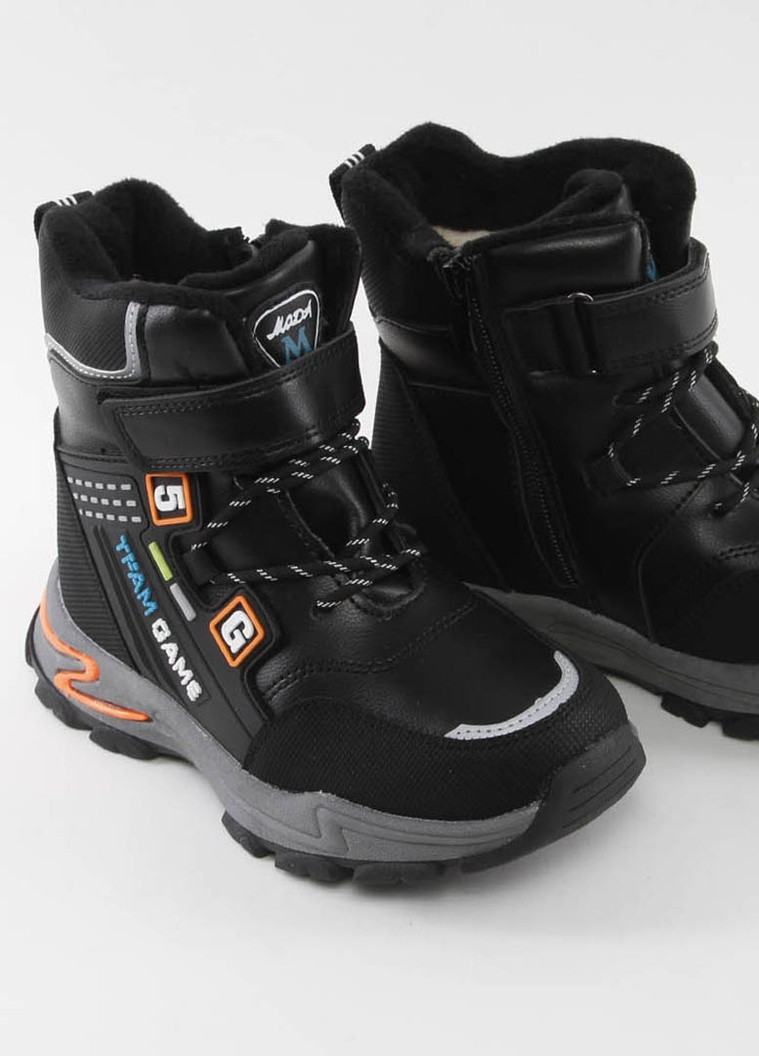 Черные повседневные зимние ботинки детские KNF