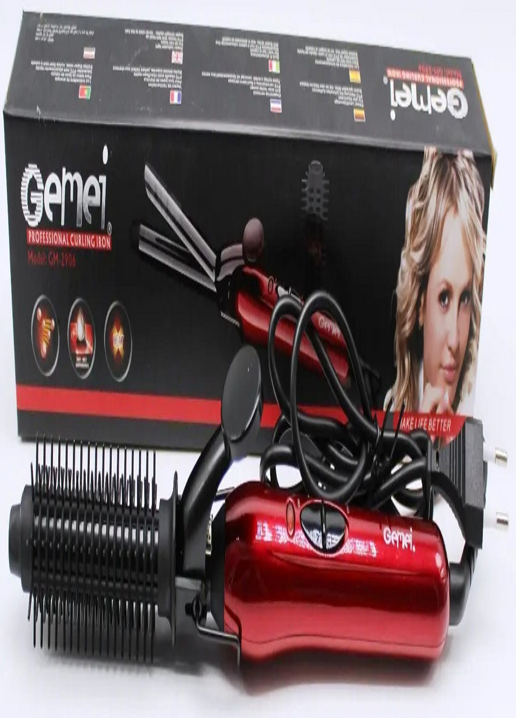 Праска для укладання волосся Gemei GM-2906 червоний No Brand (257425219)