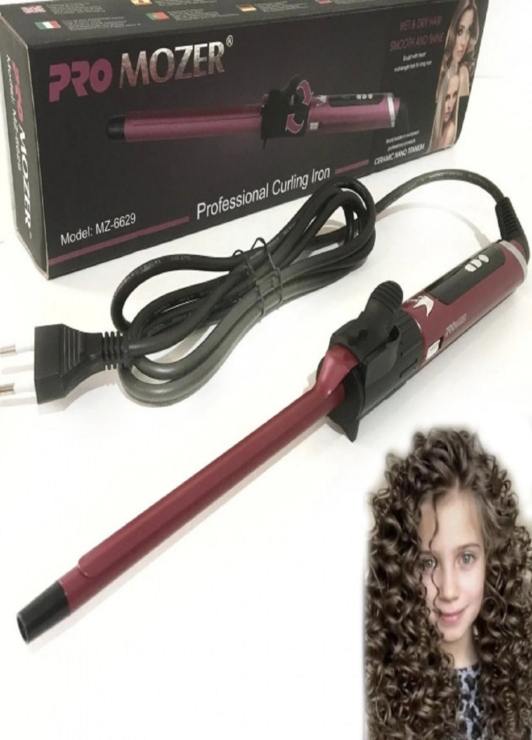 Плойка для волос Pro Mozer Mz-6629 афрокудри для завивки с регулированием температуры No Brand (257425216)