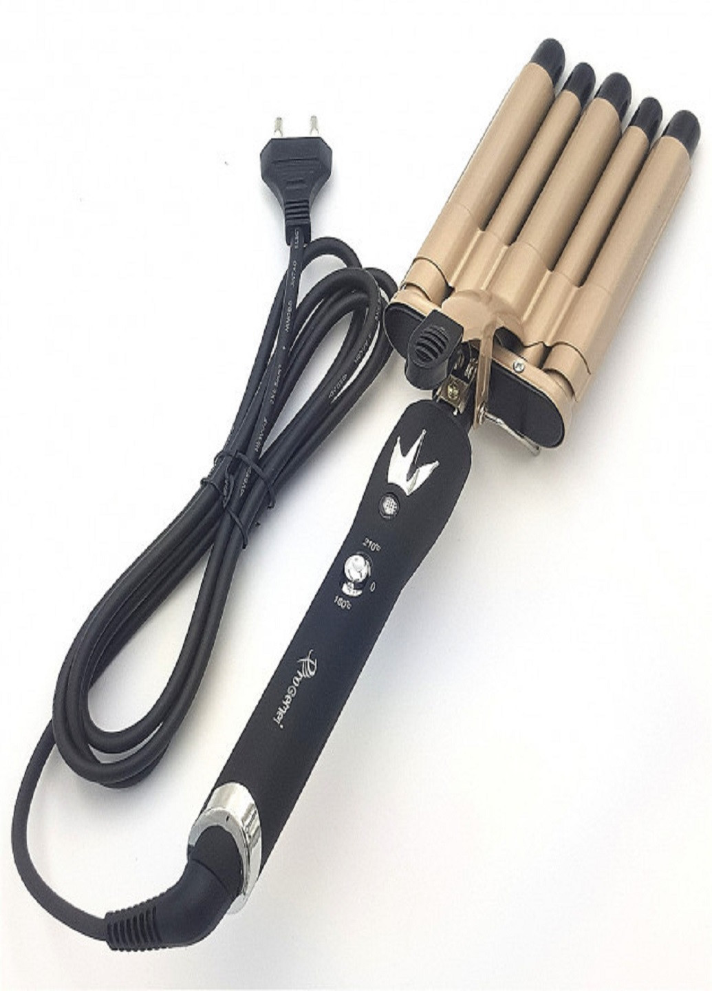 Плойка-щипці п'ятихвильова з керамічним покриттям для завивки волосся ProGemei GM-2933 Gold No Brand (257457502)