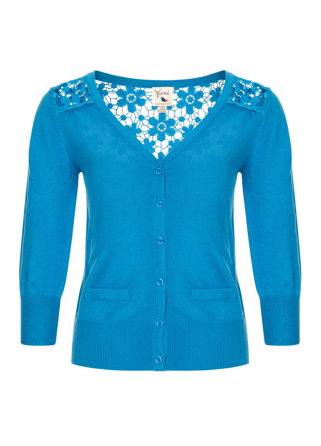 Блакитний демісезонний жіночий синій светр кардиган Yumi