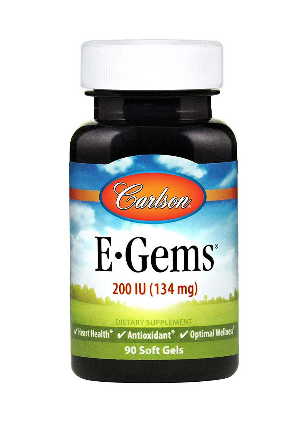 Витамин Е E-Gems 400 МЕ 268 мг 60 гелевых капсул Carlson Labs (257470560)