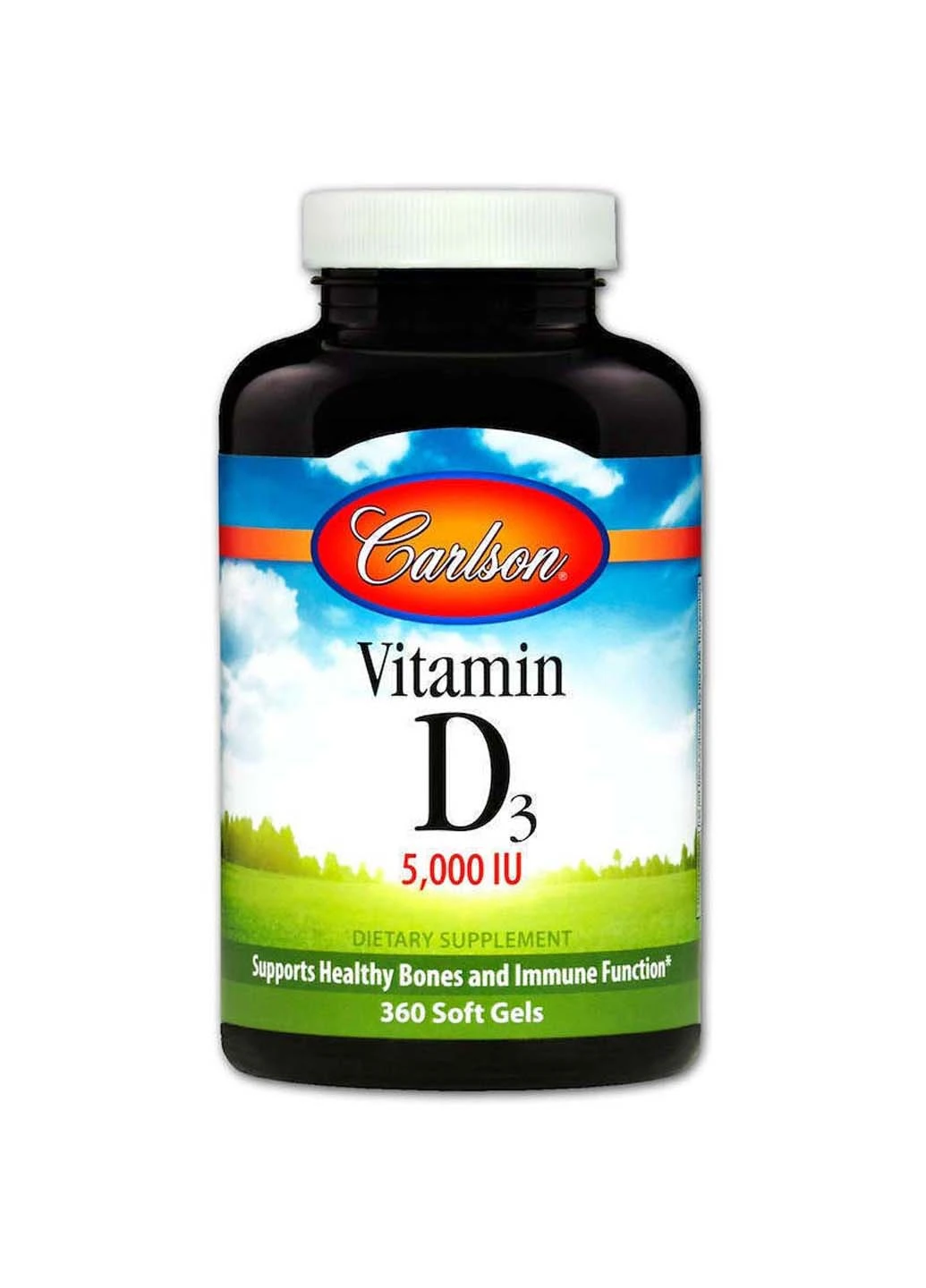 Витамин D3 5000 МЕ 360 капсул Carlson Labs (257470509)