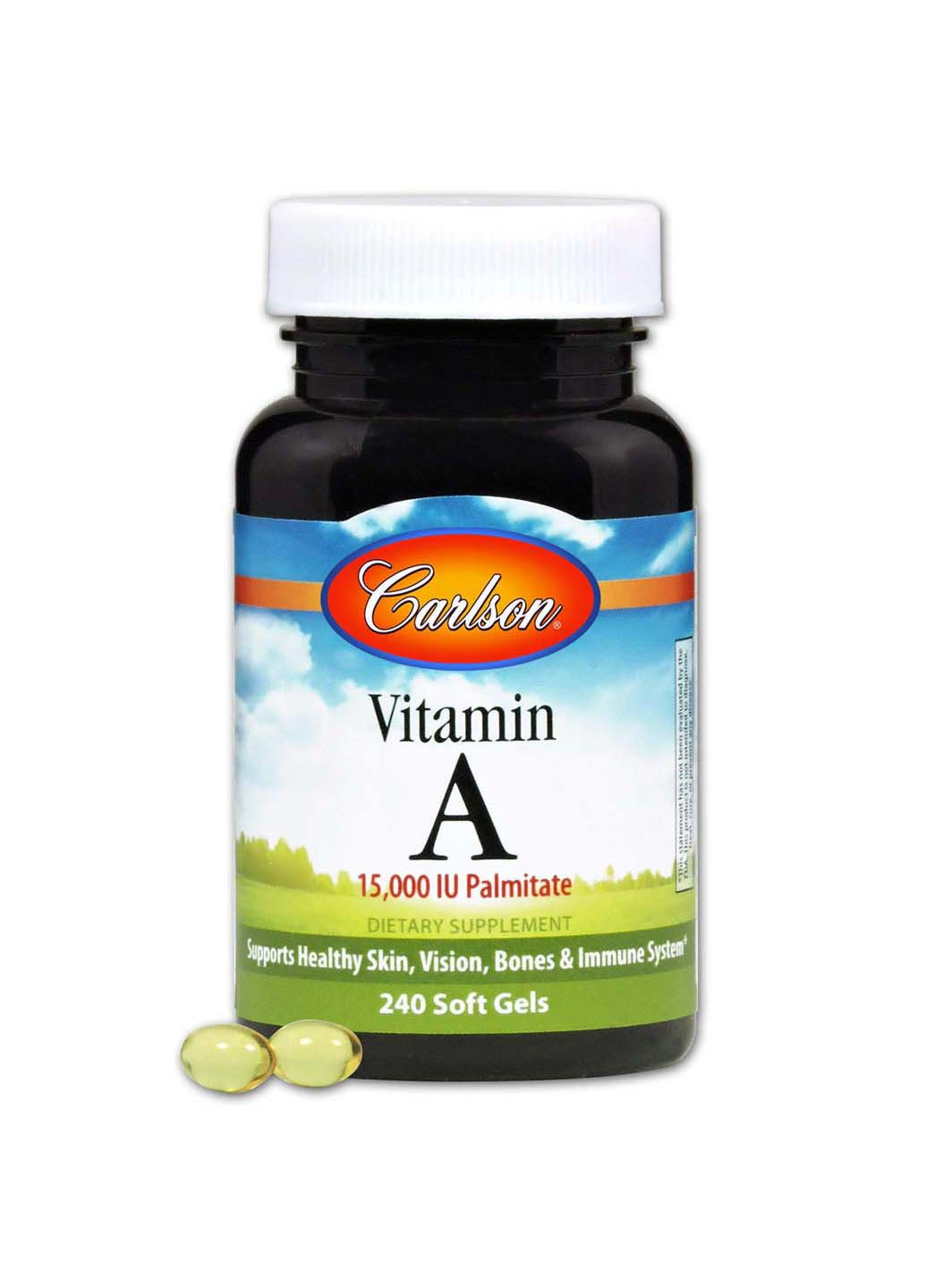 Вітамін А Vitamin A 15000 МО 240 гелевих капсул Carlson Labs (257470541)