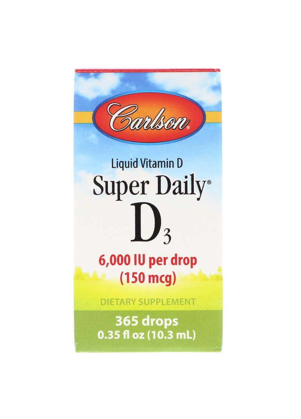 Вітамін D3 Vitamin D3 6,000 МО 10.3 мл Carlson Labs (257470552)