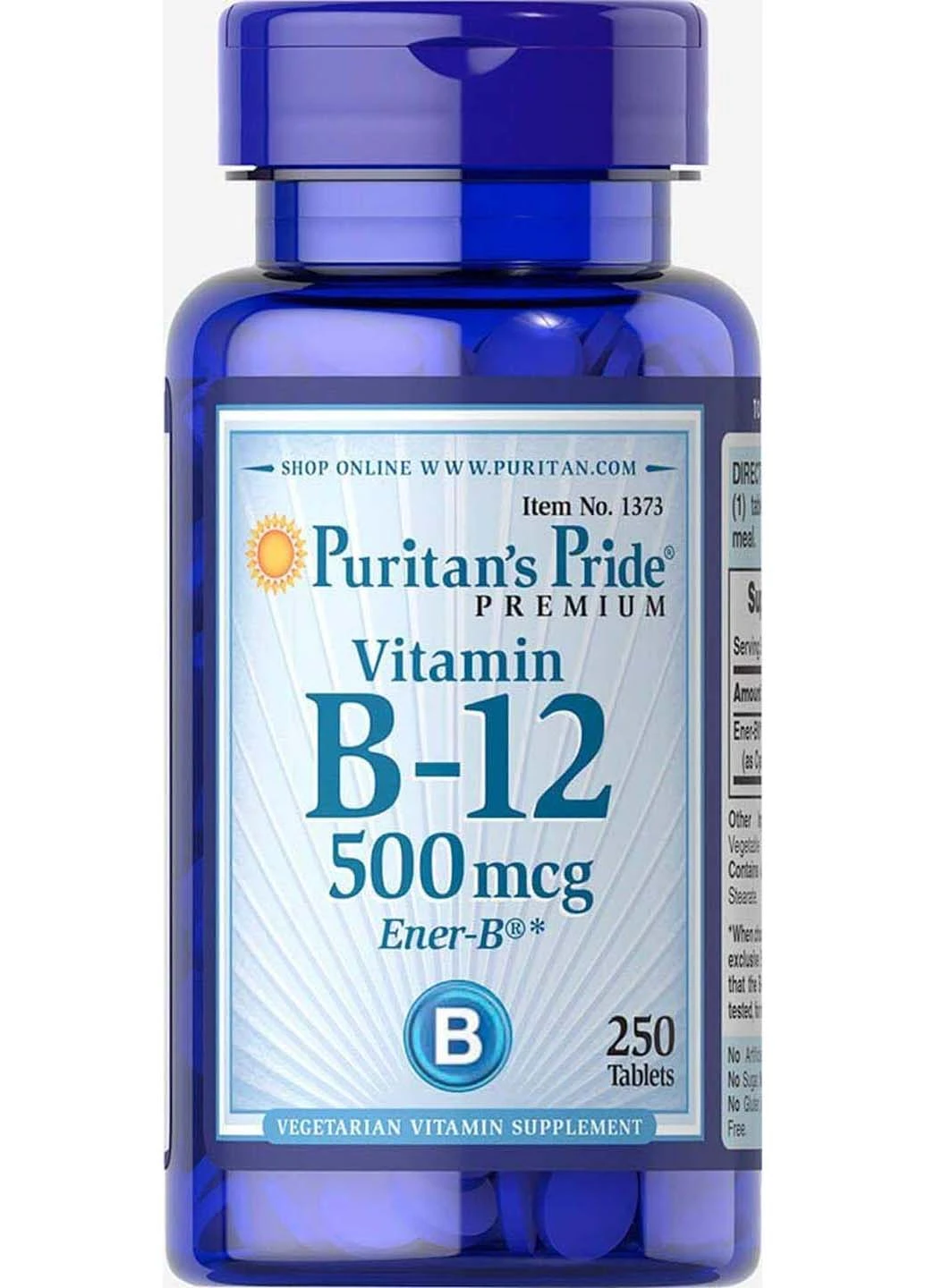 Витамин В-12 500 мкг 250 таблеток Puritans Pride (257470573)