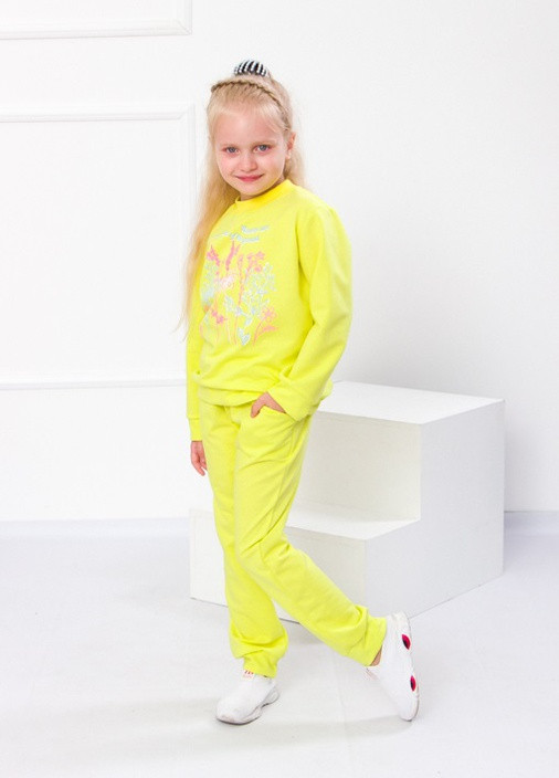 Жовтий демісезонний костюм для дівчинки р. 128 лимон (квіти) носи своє (6063-057-33-5-v6) Носи своє