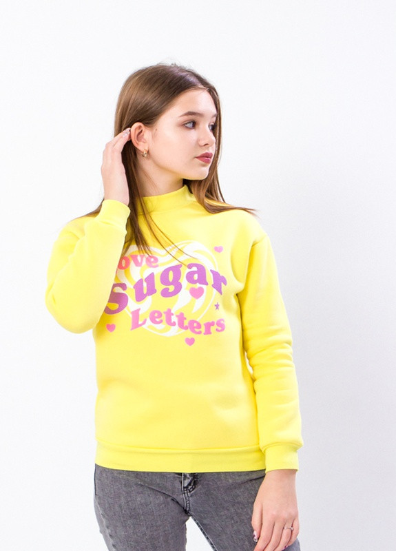 Носи своє світшот для дівчинки (підлітковий) р. 158 лимон (серце) носи своє (6234-025-33-v33) однотонний жовтий повсякденний
