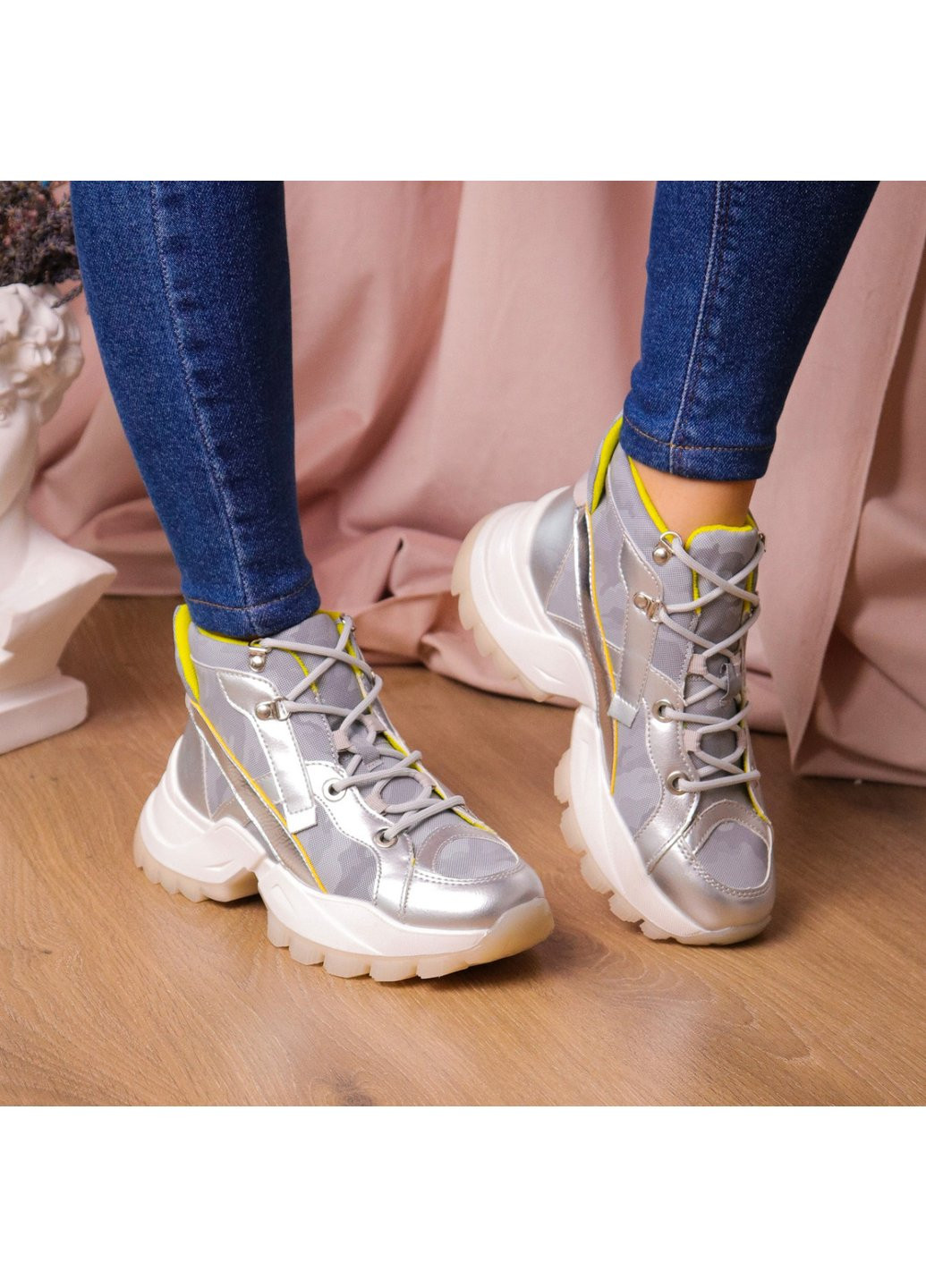 Черевики жіночі Rowan 2395 23 5 Срібло Fashion (257467096)