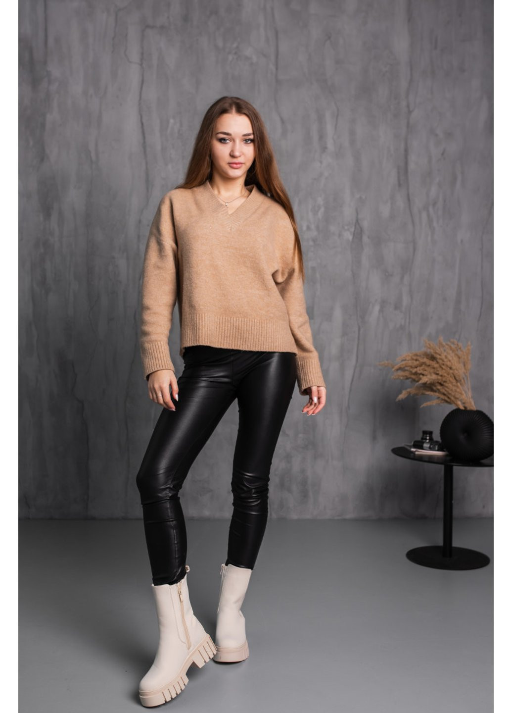 Зимние ботинки женские зимние rosie 3881 235 бежевый Fashion из натурального нубука