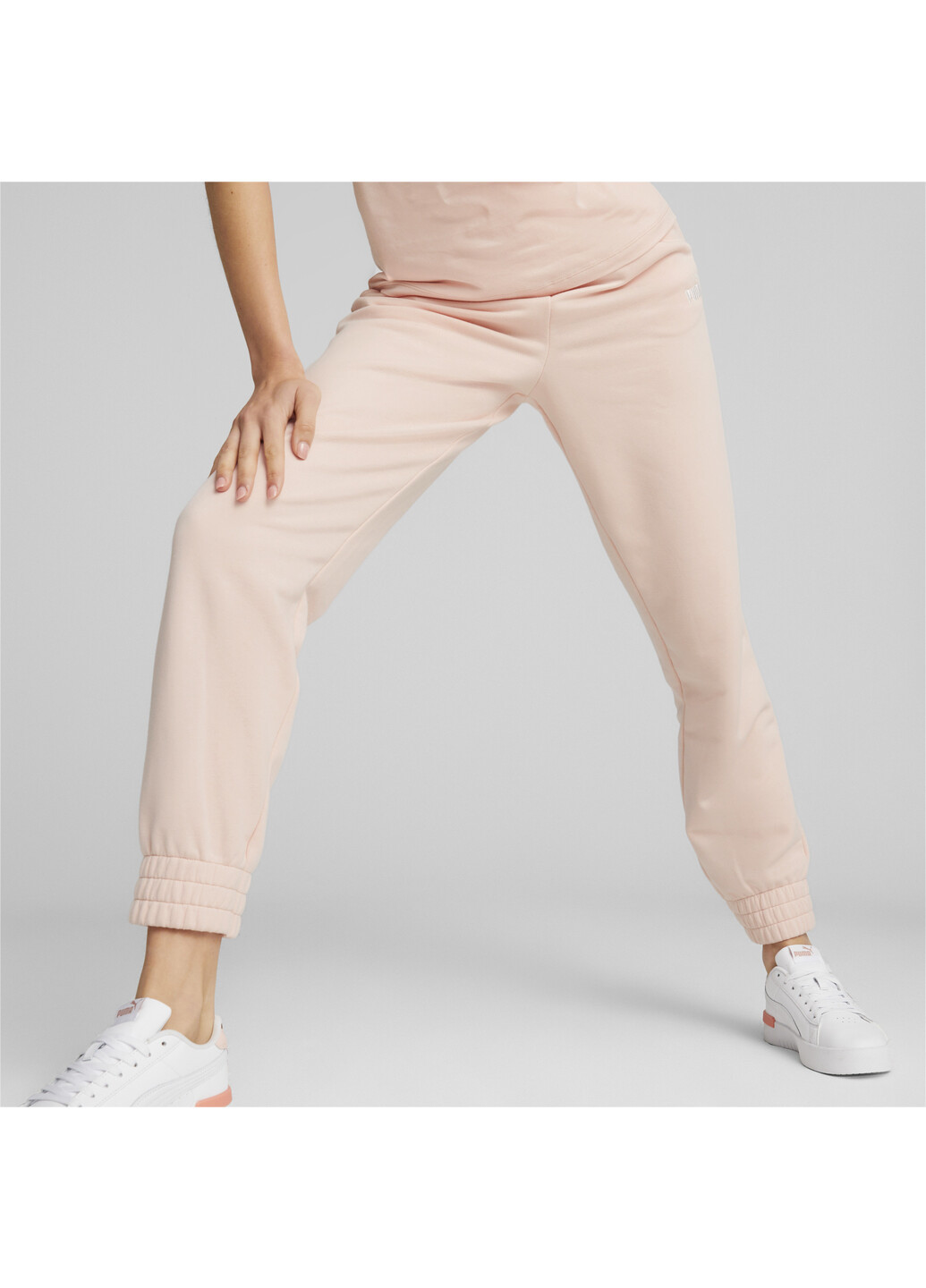 Розовые демисезонные штаны essentials+ embroidery women's pants Puma