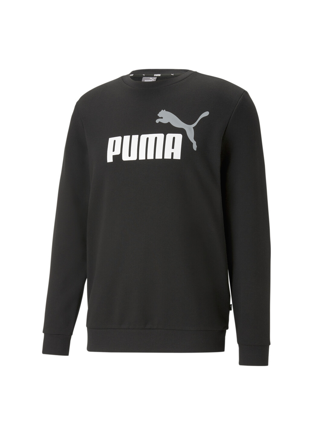 Чорна демісезонна толстовка essentials+ two-tone big logo crew neck men's sweater Puma