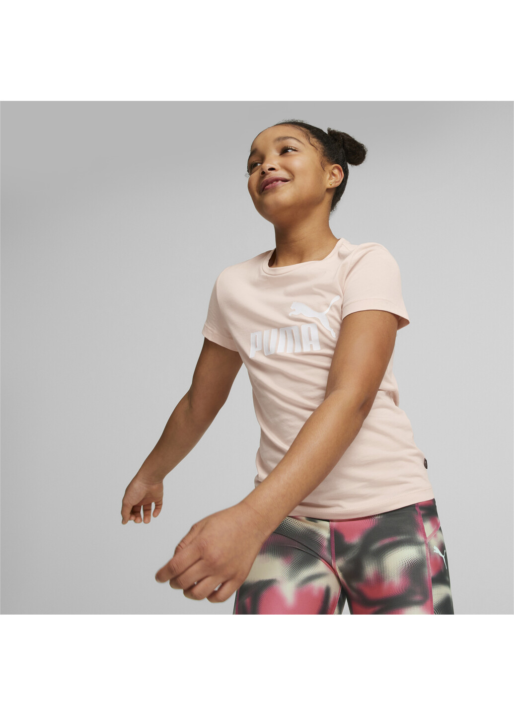 Розовая демисезонная детская футболка essentials logo youth tee Puma