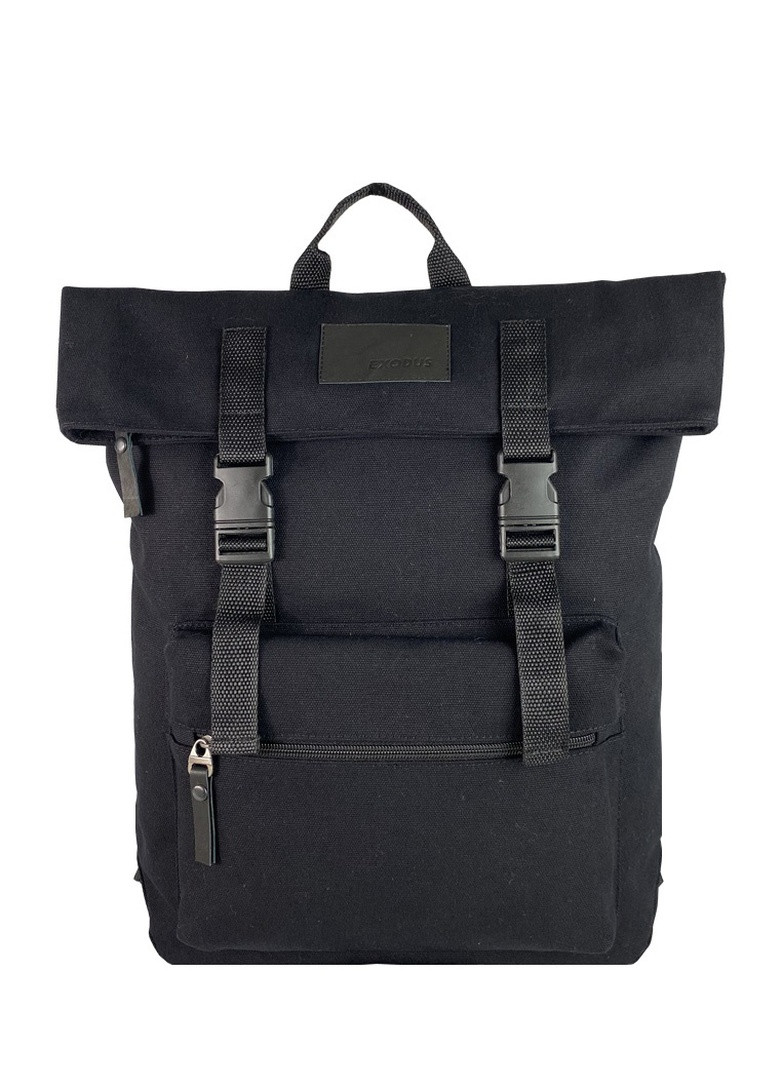 Рюкзак Унисекс Leather Canvas Черный R0407EX011 Exodus (257476288)