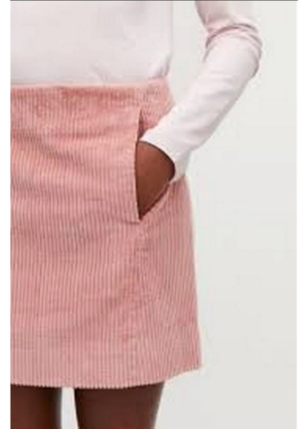 Розовая джинсовая в полоску юбка H&M