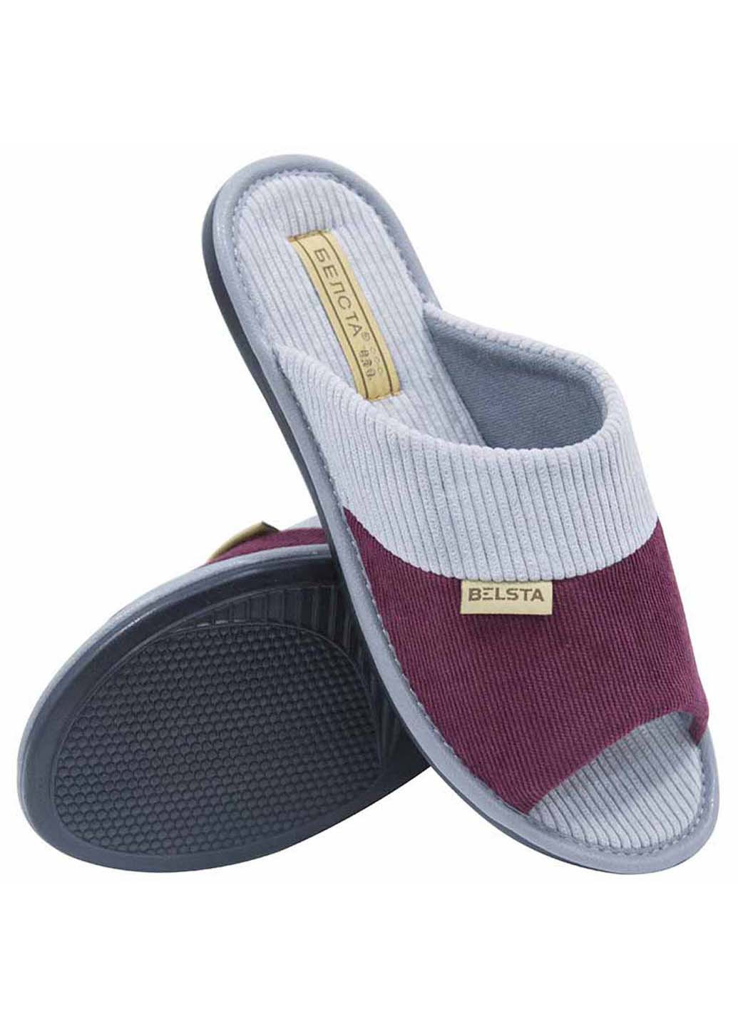 Бордовые комнатные тапочки Белста