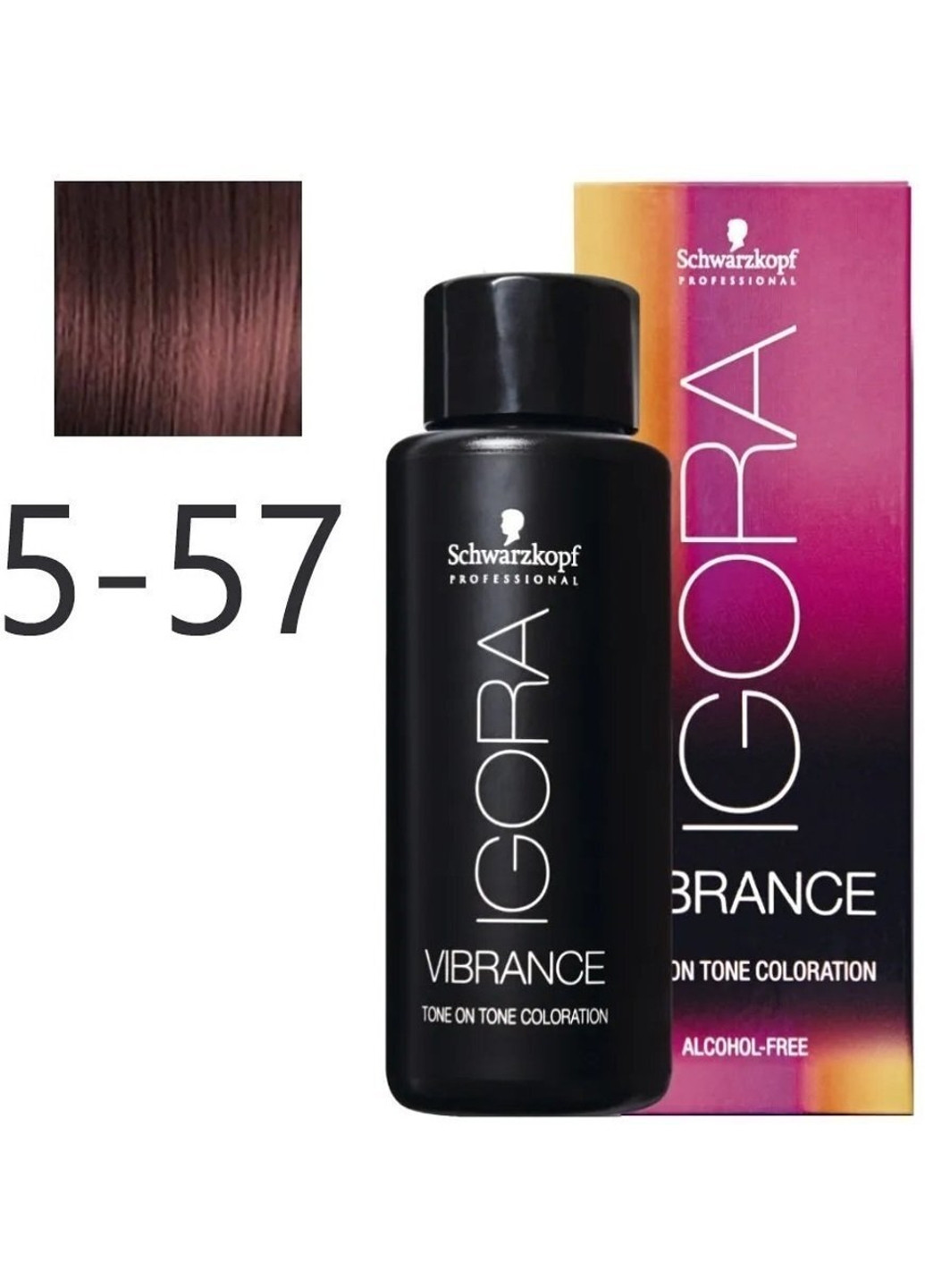 Краска для волос Prof. Igora Vibrance Alcohol-Free 5-57 Светло-коричневый золотистый медный, 60мл Schwarzkopf 7702045561166 (257476562)