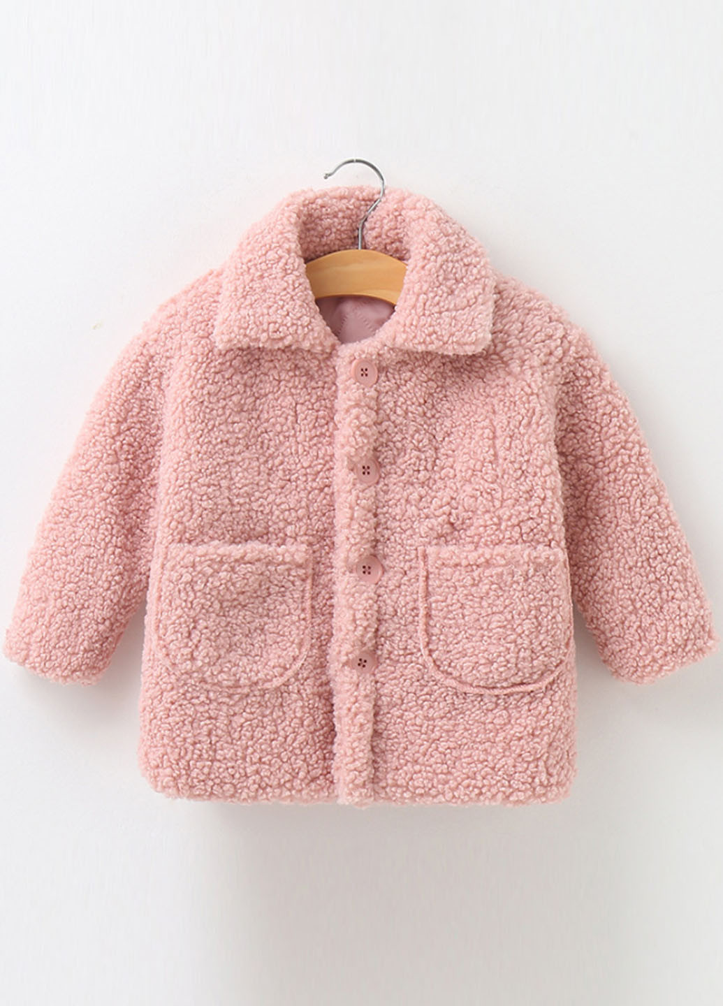 Розовая демисезонная куртка тедди No Brand