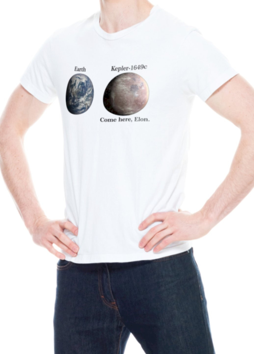 Белая футболка мужская белая "come here, elon" Trace of Space