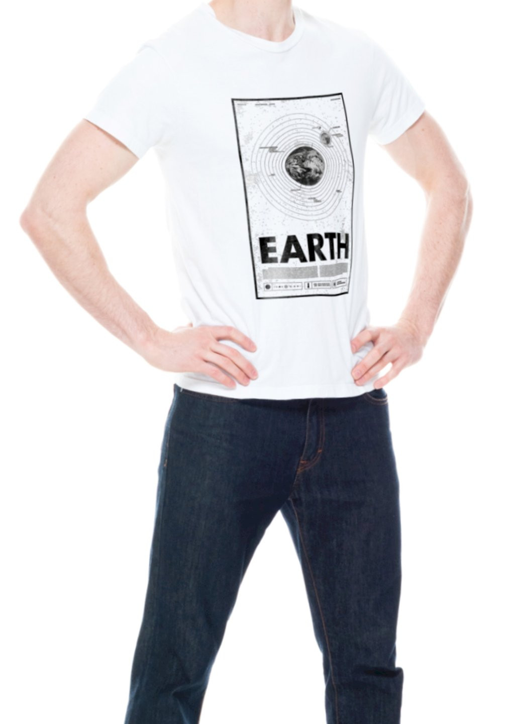 Белая футболка мужская белая "earth" Trace of Space