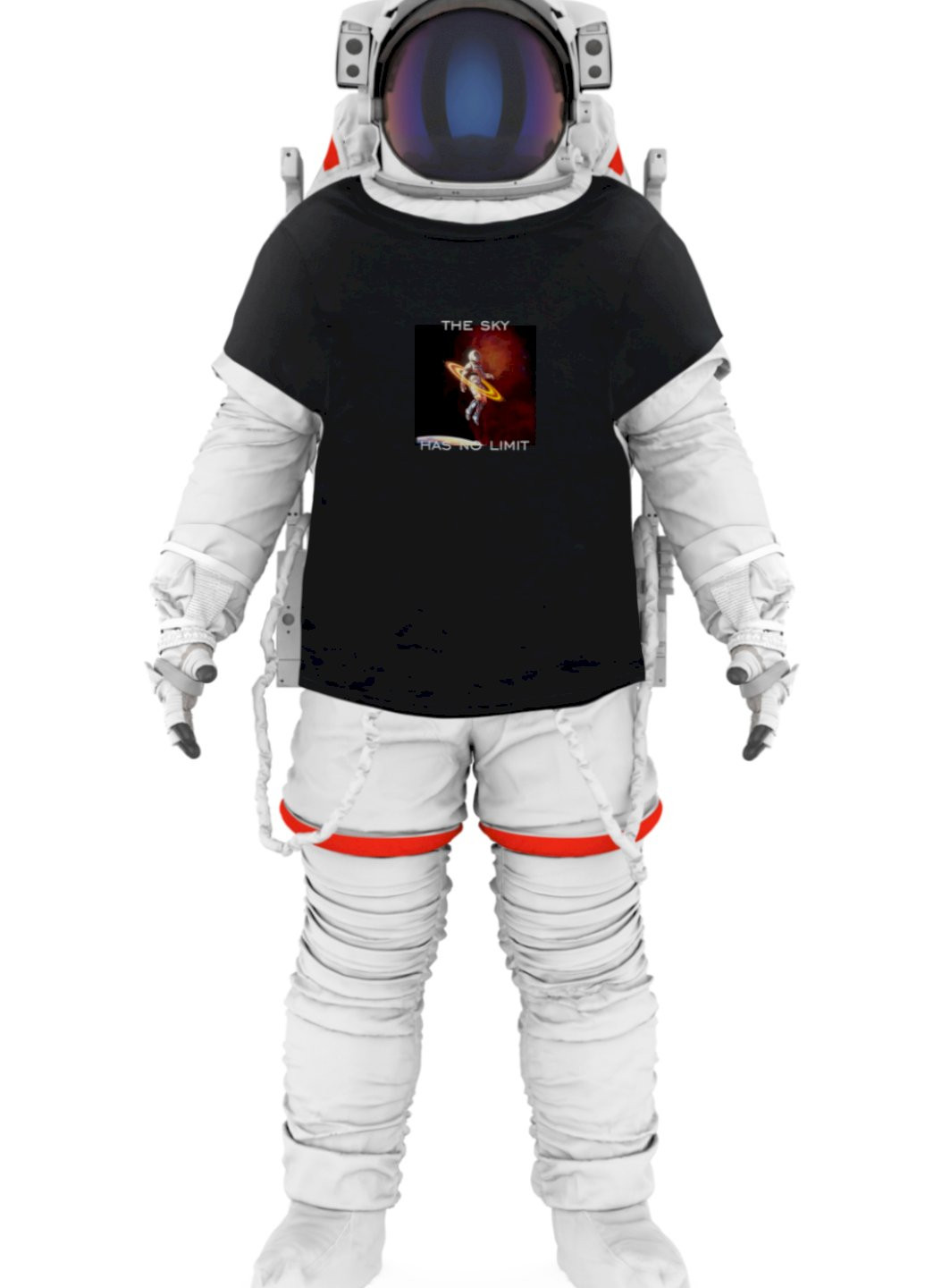 Черная футболка мужская черная "the sky has no limit" Trace of Space