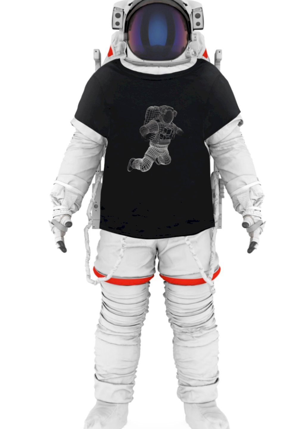 Чорна футболка чоловіча чорна "космонавт" Trace of Space