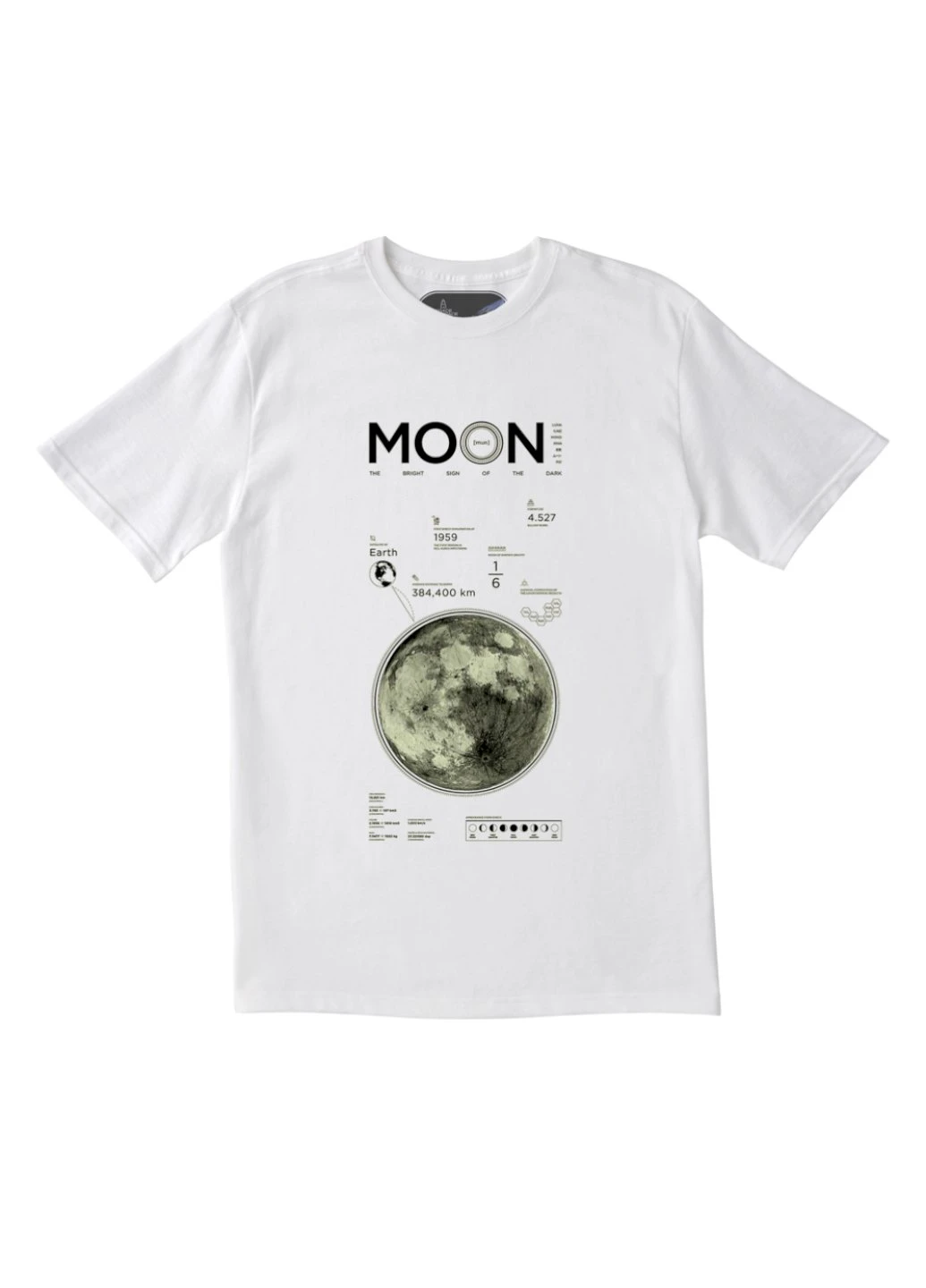 Біла футболка чоловіча біла "moon" Trace of Space