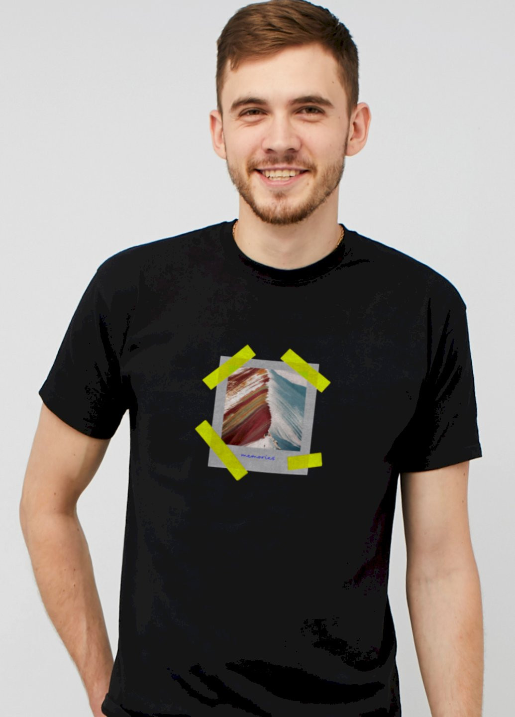 Черная футболка мужская черная "memories" Memo