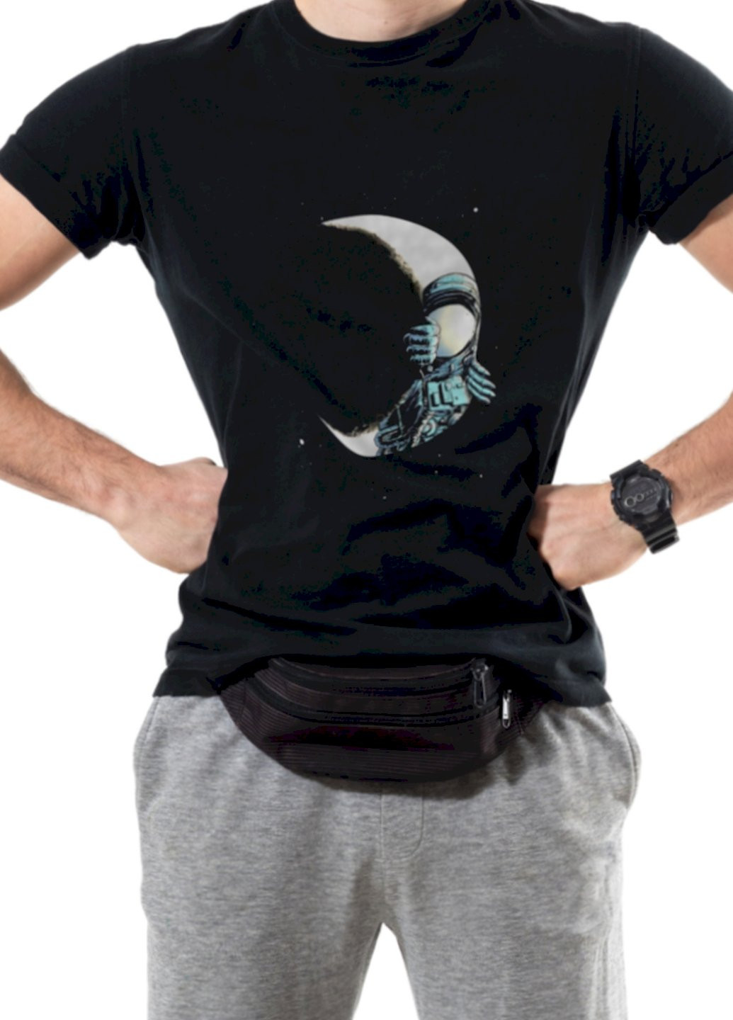 Черная футболка мужская черная Trace of Space