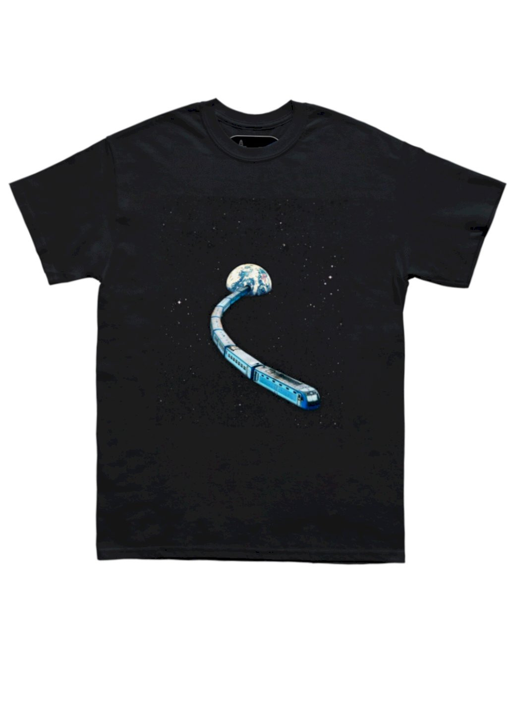 Черная футболка мужская черная "потяг уз "киев-космос"" Trace of Space