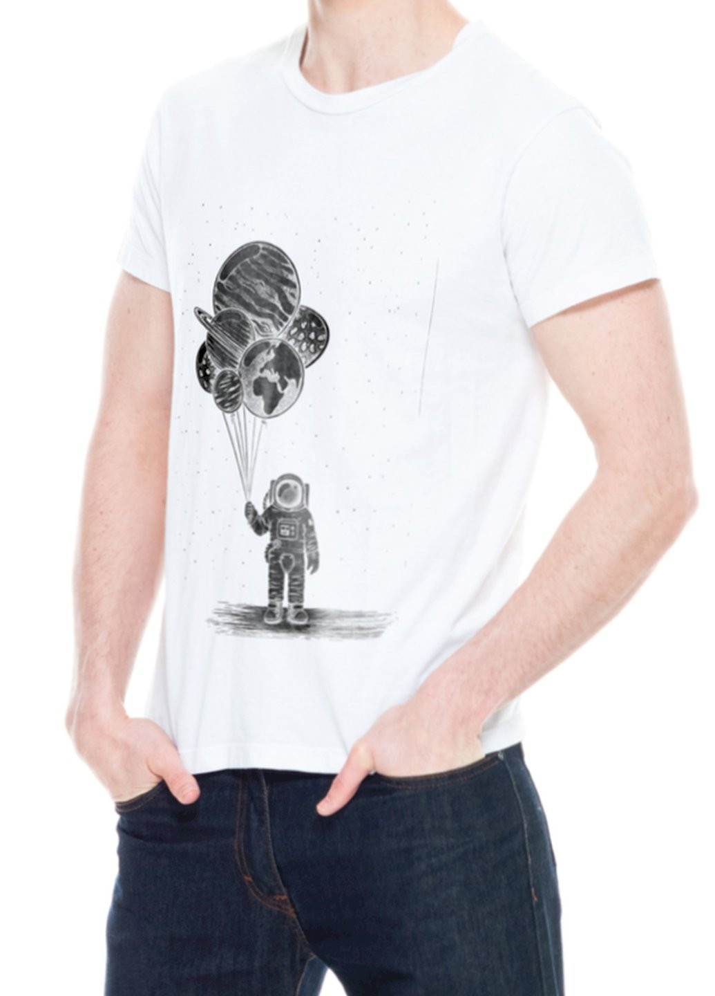 Біла футболка чоловіча біла Trace of Space