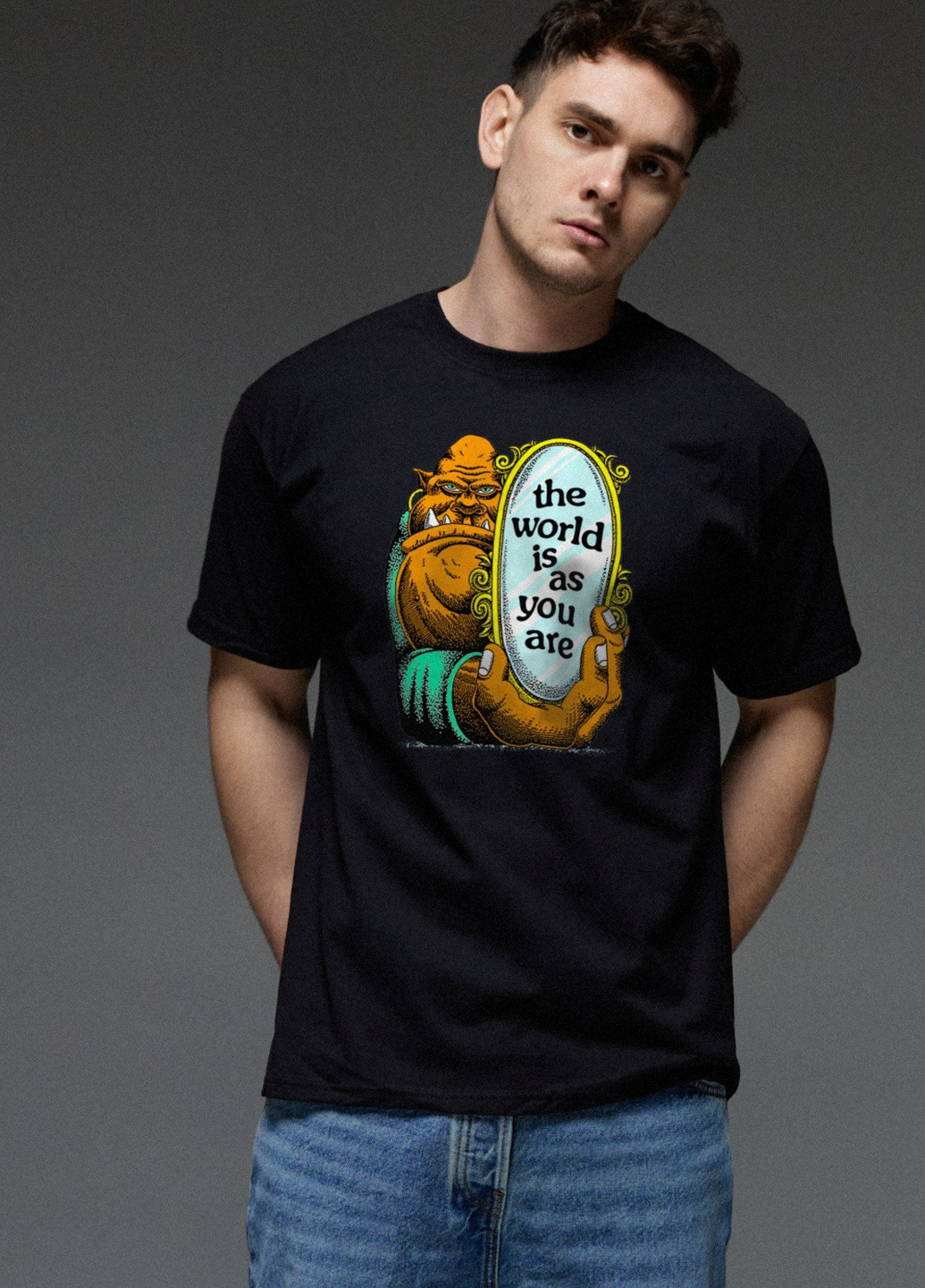 Черная футболка мужская черная Aspirine