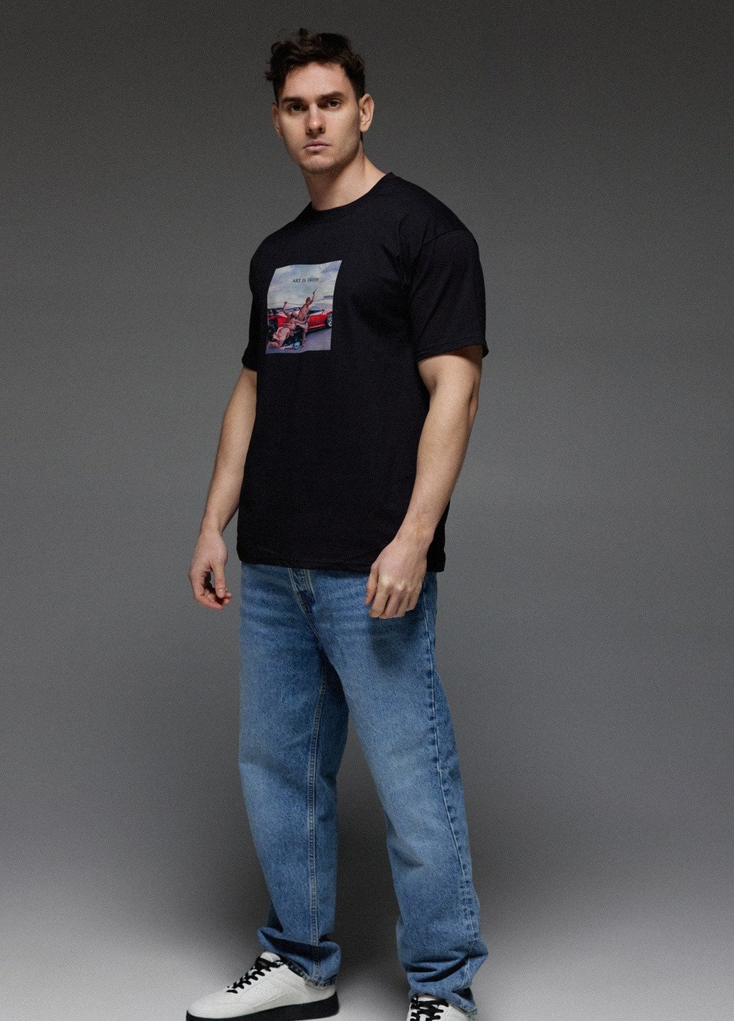 Черная футболка мужская черная " art is truth" Aspirine