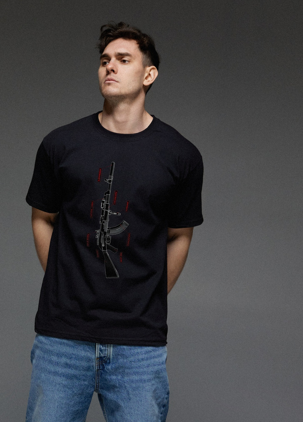 Черная футболка мужская черная Aspirine