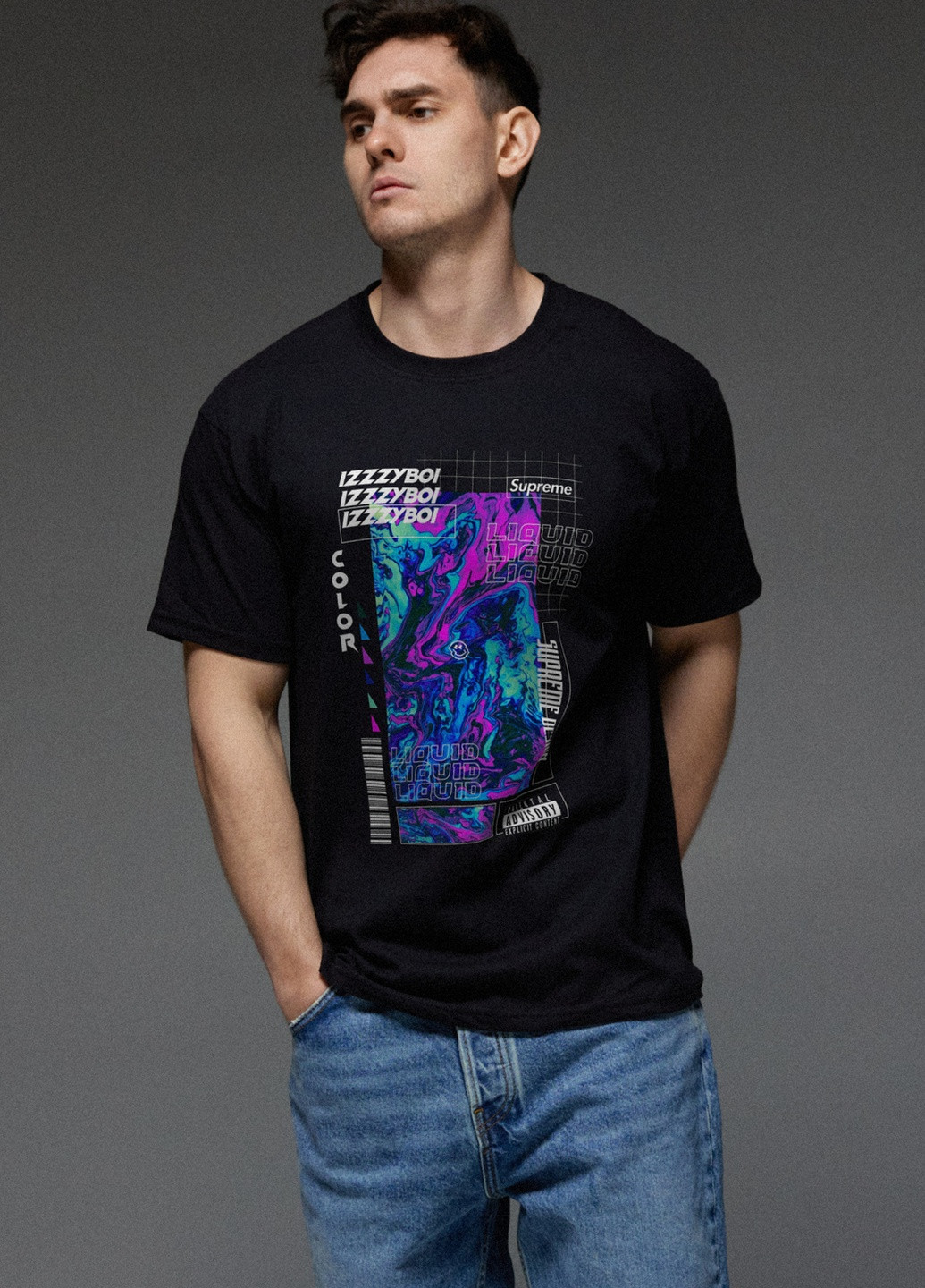 Черная футболка мужская черная Aspirine