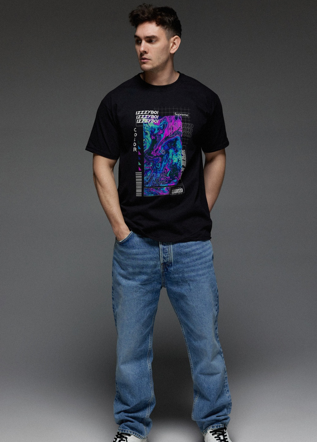 Черная футболка мужская черная Aspirine