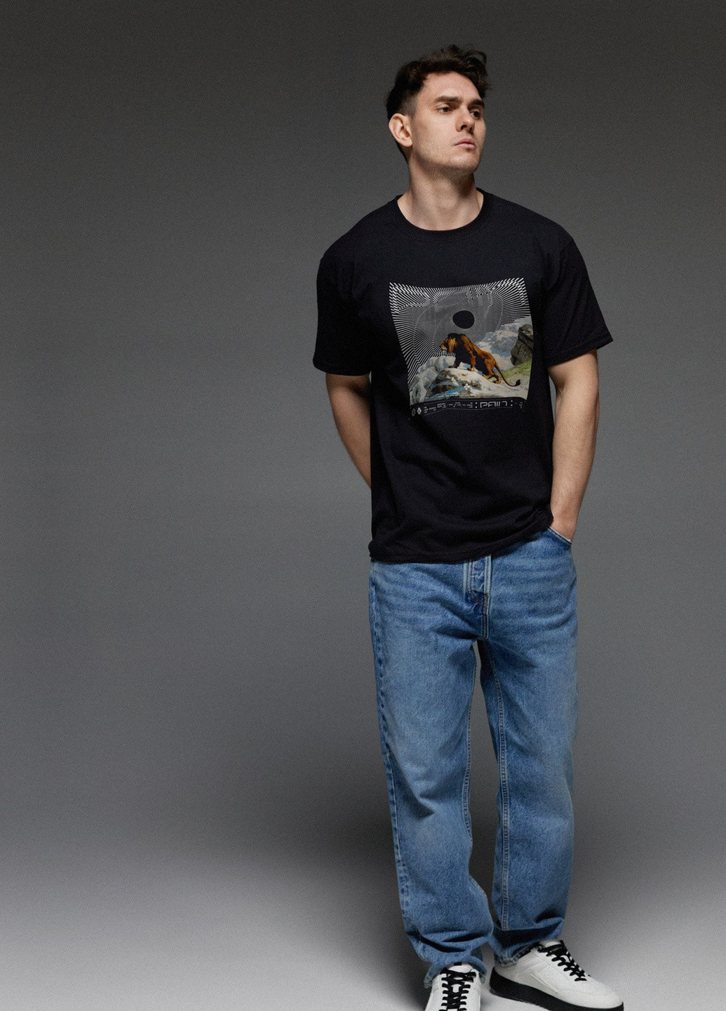 Чорна футболка чоловіча чорна " pain" Aspirine